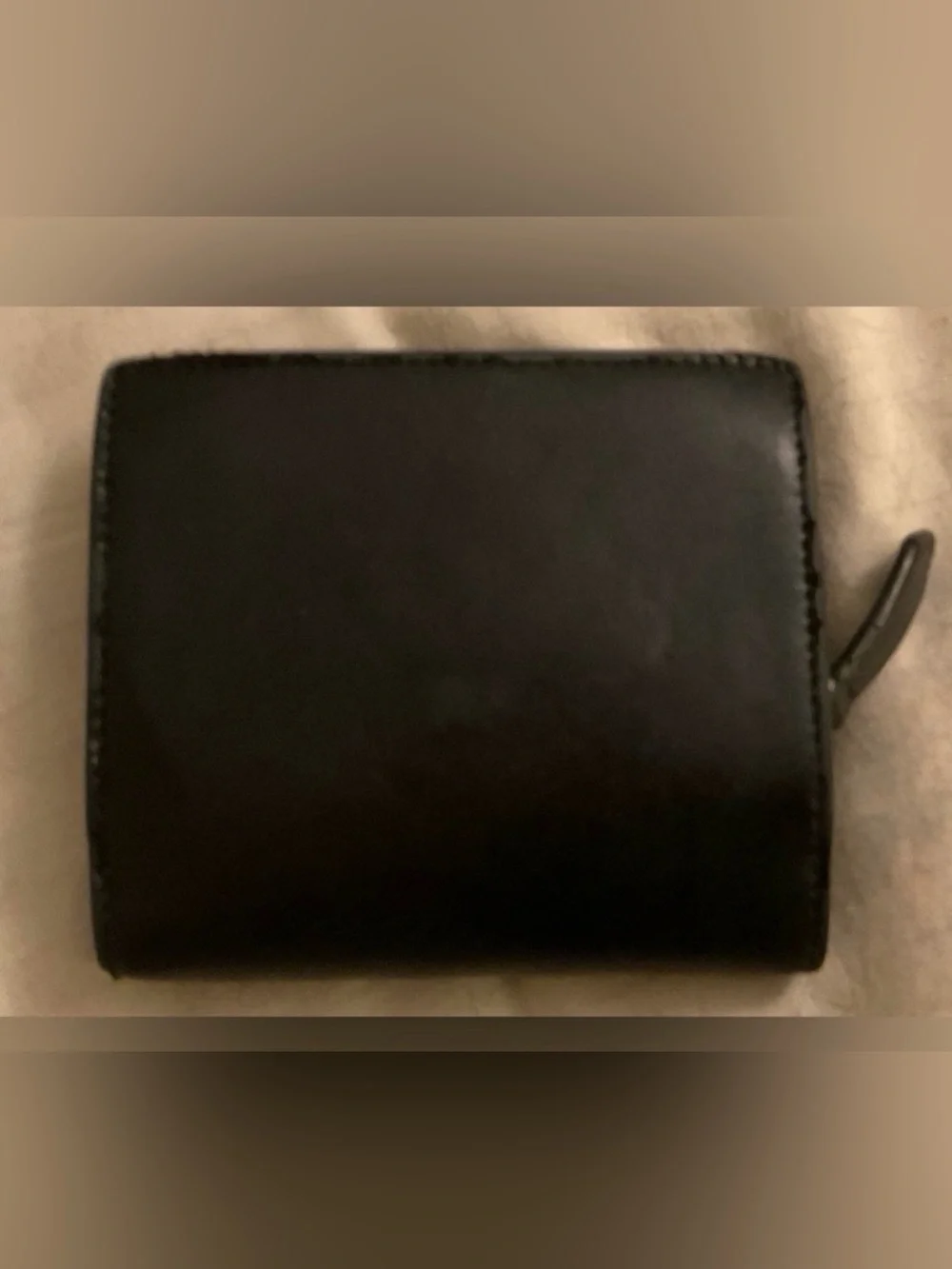 Fendi Black Leather Bifold Wallet, Taupe Interior, Gold Hardware, with Box